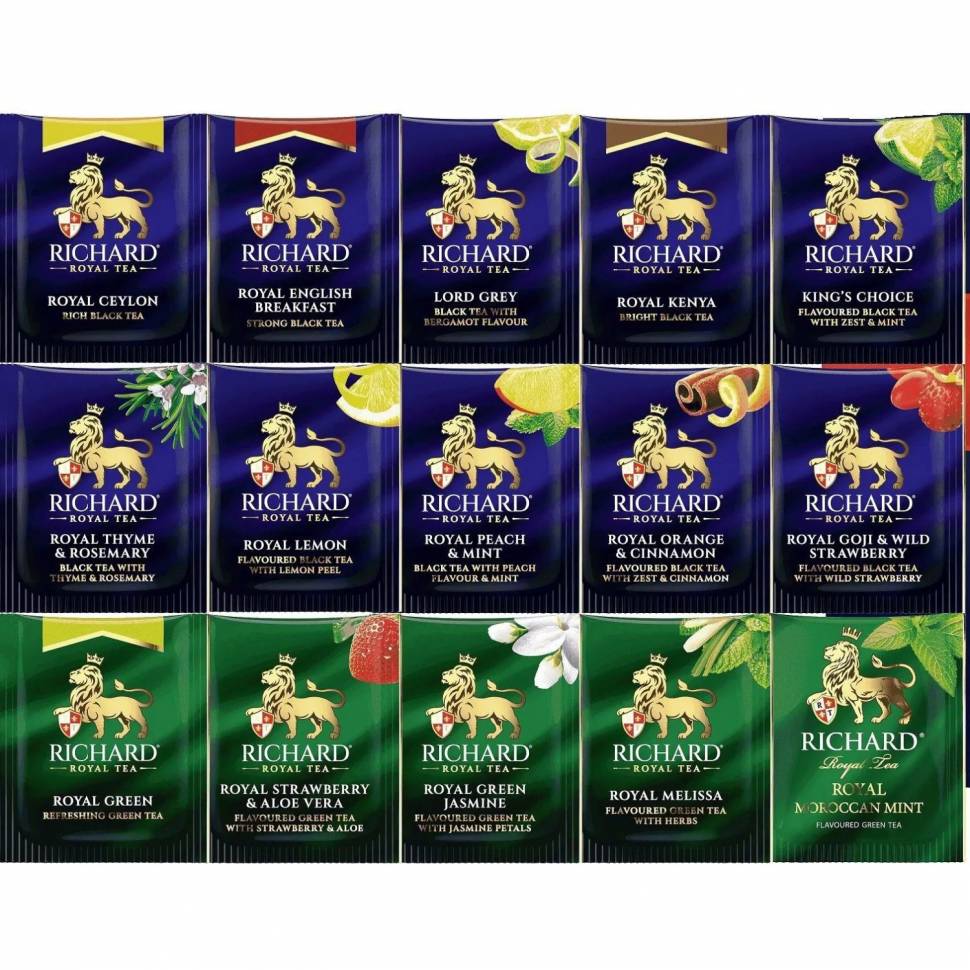 Чай Richard Royal Tea Collection ассорти 15 видов, 120 сашет