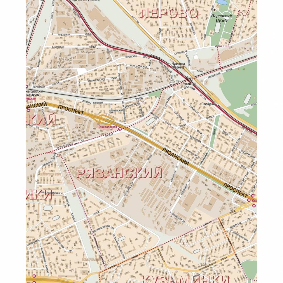 Карта настенная Москва с каждым домом 1:21тыс.,1,55x2,06м