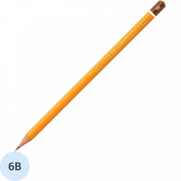 Карандаш чернографитный KOH-I-NOOR 1500/6B, б/ласт,  150006B01170RU