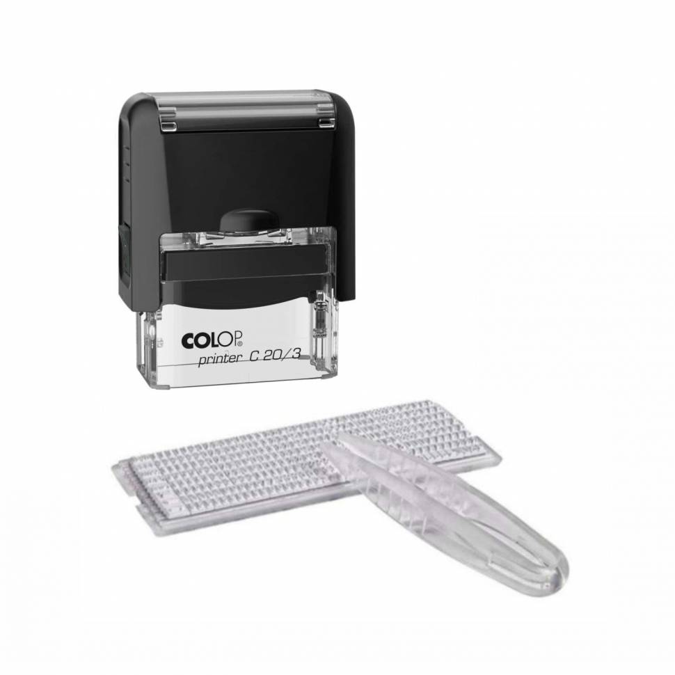 Штамп самонаборный NEW Printer С20/3-Set  3 строк 14х38мм с 1 кассой черный