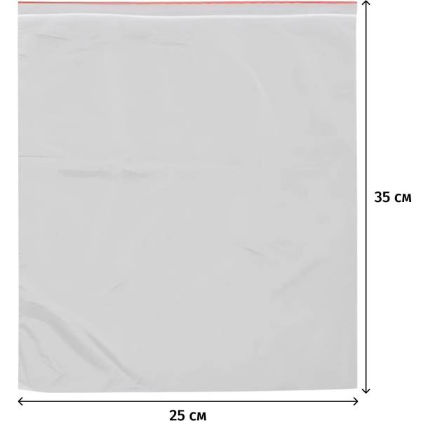Пакет с замком (Zip Lock) 25x35 см., 35мкм, 100 шт/