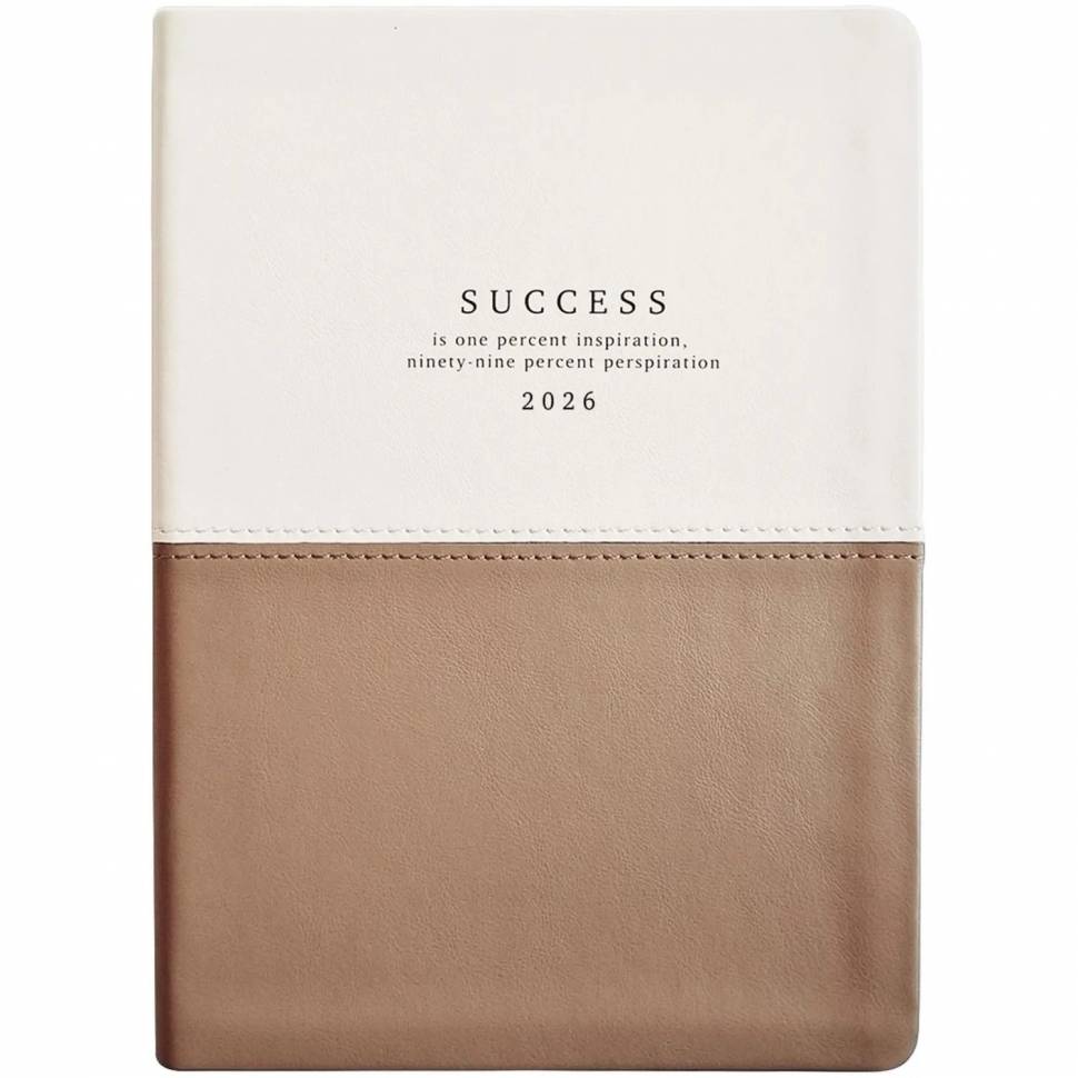 Ежедневник датированный 2026 IF 14х20см 176л, мягк Success I1719/wh-beige