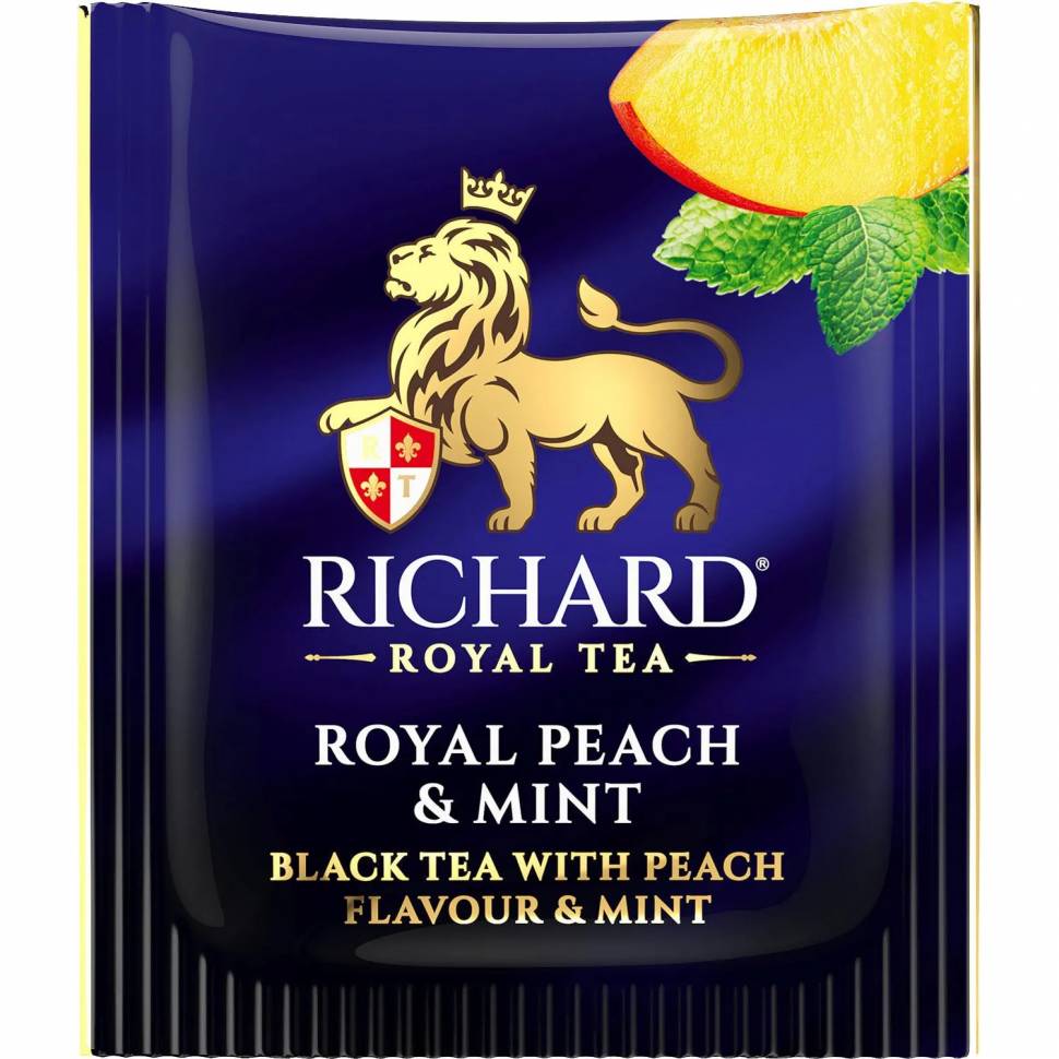 Чай Richard Royal Peach & Mint черный, ароматизированный, 25 сашет