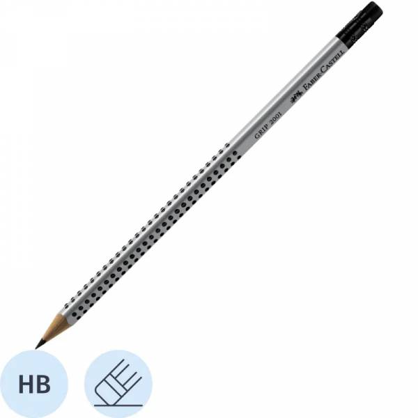 Карандаш чернографитный Faber-Castell GRIP 2001, НВ, с ласт /117200